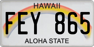 HI license plate FEY865