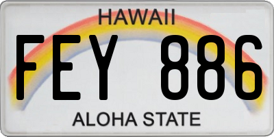 HI license plate FEY886