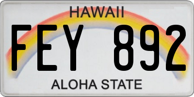 HI license plate FEY892