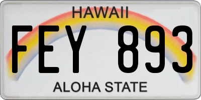 HI license plate FEY893