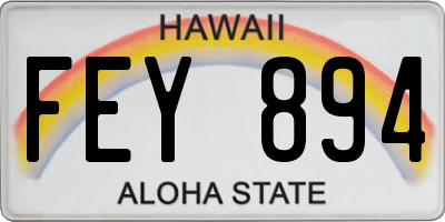 HI license plate FEY894