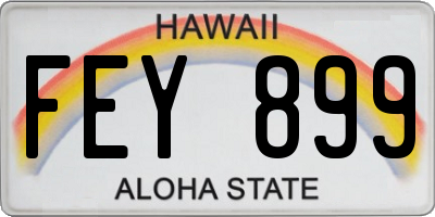 HI license plate FEY899