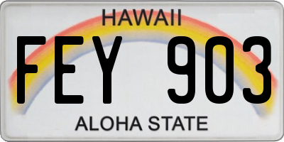 HI license plate FEY903