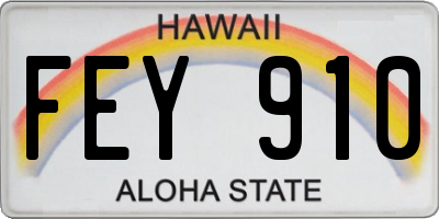 HI license plate FEY910