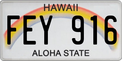 HI license plate FEY916