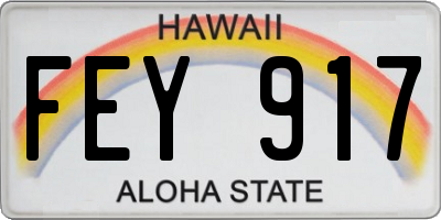 HI license plate FEY917