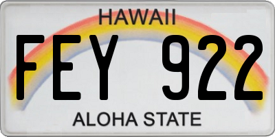 HI license plate FEY922