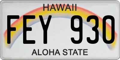 HI license plate FEY930