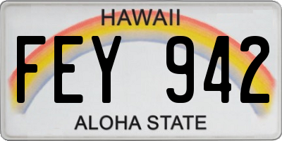 HI license plate FEY942