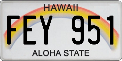 HI license plate FEY951