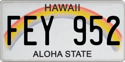 HI license plate FEY952