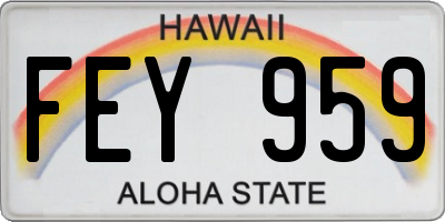 HI license plate FEY959
