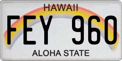 HI license plate FEY960