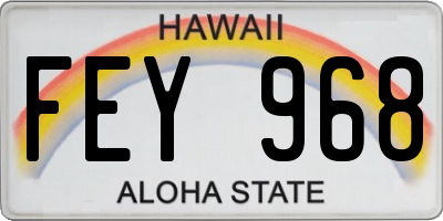HI license plate FEY968