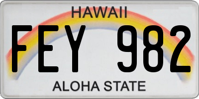 HI license plate FEY982