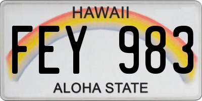 HI license plate FEY983