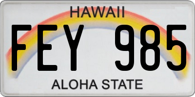 HI license plate FEY985
