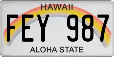 HI license plate FEY987