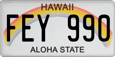 HI license plate FEY990