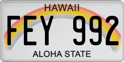 HI license plate FEY992