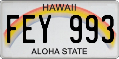 HI license plate FEY993