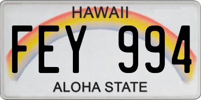 HI license plate FEY994