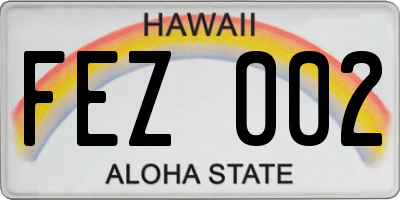 HI license plate FEZ002
