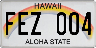 HI license plate FEZ004