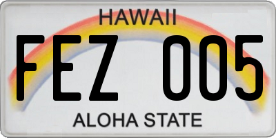 HI license plate FEZ005
