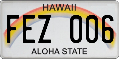 HI license plate FEZ006