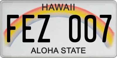HI license plate FEZ007