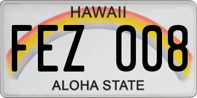 HI license plate FEZ008