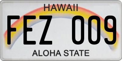 HI license plate FEZ009
