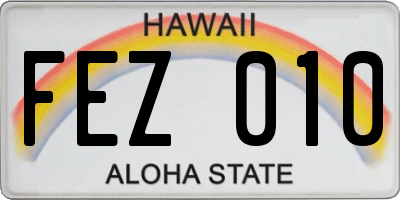 HI license plate FEZ010