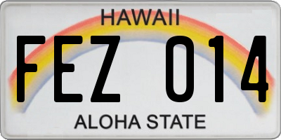 HI license plate FEZ014