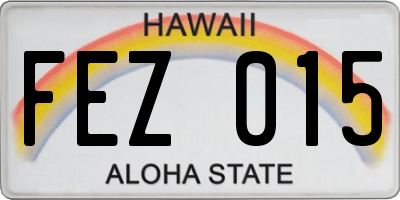 HI license plate FEZ015