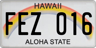 HI license plate FEZ016