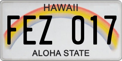 HI license plate FEZ017