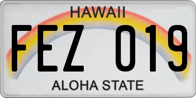 HI license plate FEZ019