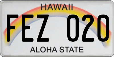 HI license plate FEZ020