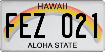 HI license plate FEZ021