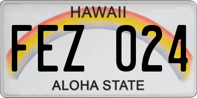 HI license plate FEZ024