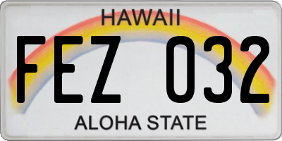 HI license plate FEZ032
