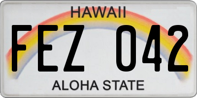 HI license plate FEZ042