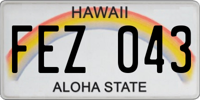 HI license plate FEZ043