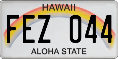 HI license plate FEZ044