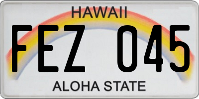 HI license plate FEZ045