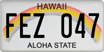 HI license plate FEZ047