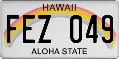 HI license plate FEZ049