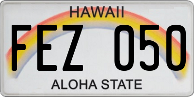 HI license plate FEZ050
